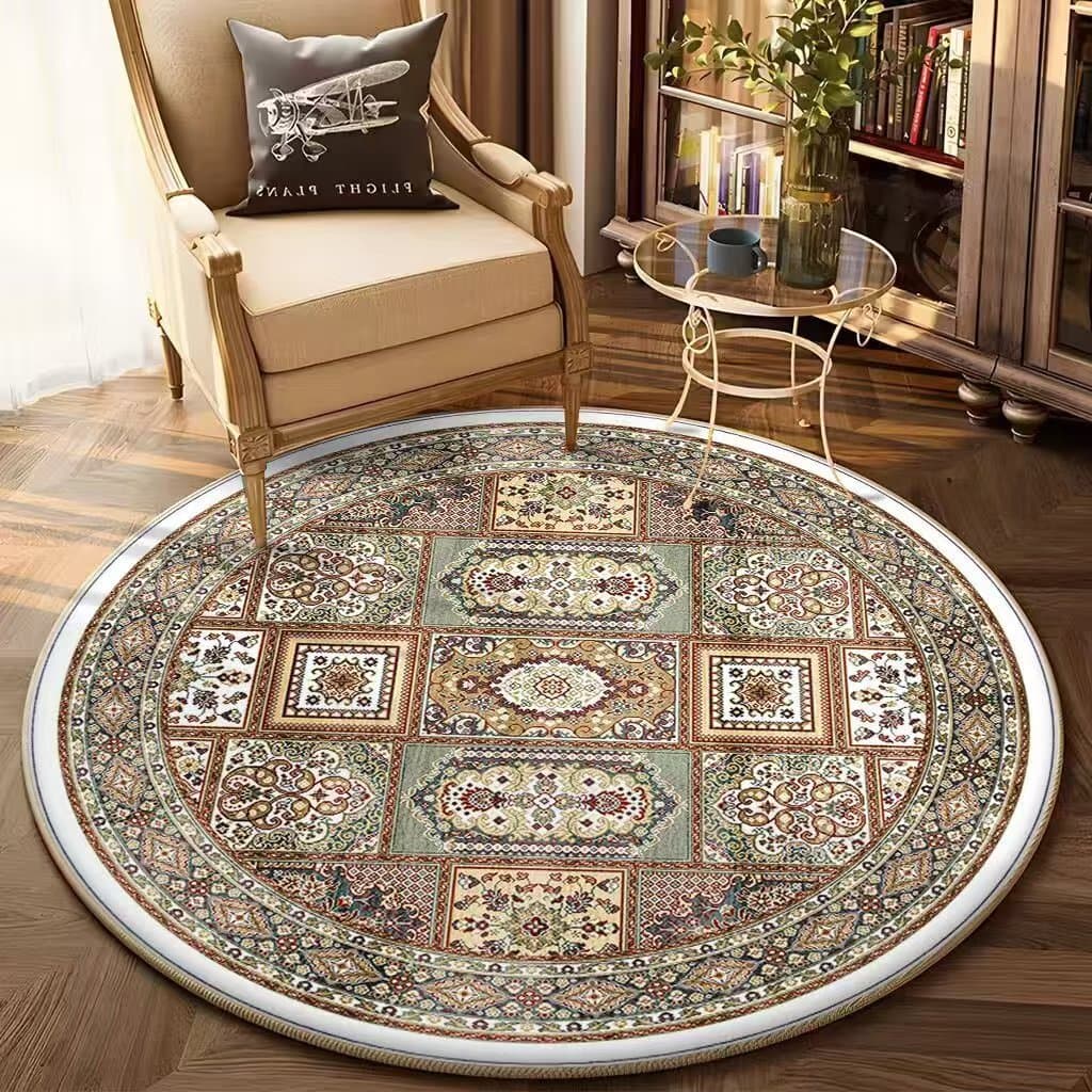 [Novo produto] Tapete boêmio para sala de estar, estilo étnico, tapete persa, antiderrapante, resistente à sujeira, lavá