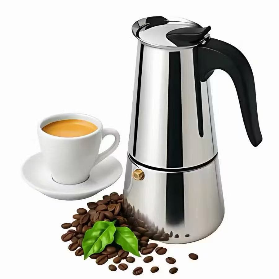 Cafeteiras Italiana Capacidade 100ml/200ml/300ml Xicaras Aço Inoxidável Inox Moka Café Expresso