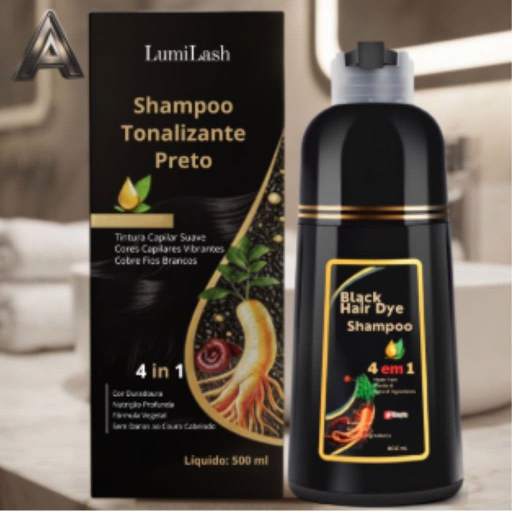 Shampoo Preto Castanho De Tintura De Cabelo 3 Em 1, Fórmula De Ervas Hidratante Suave 100ML