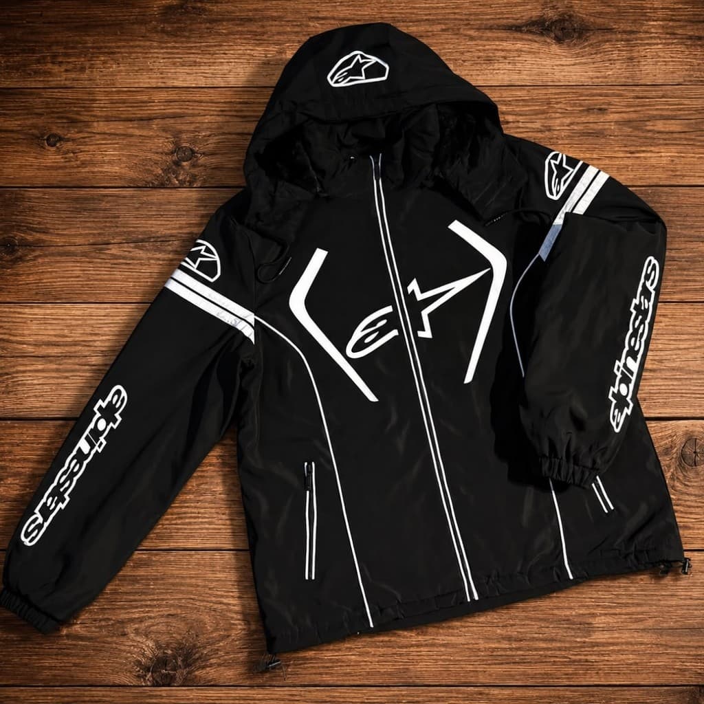 Jaqueta Masculina Forrada com Capuz Zíper Frontal Bolsos Estampa Esportiva Inverno Confortável Alpines