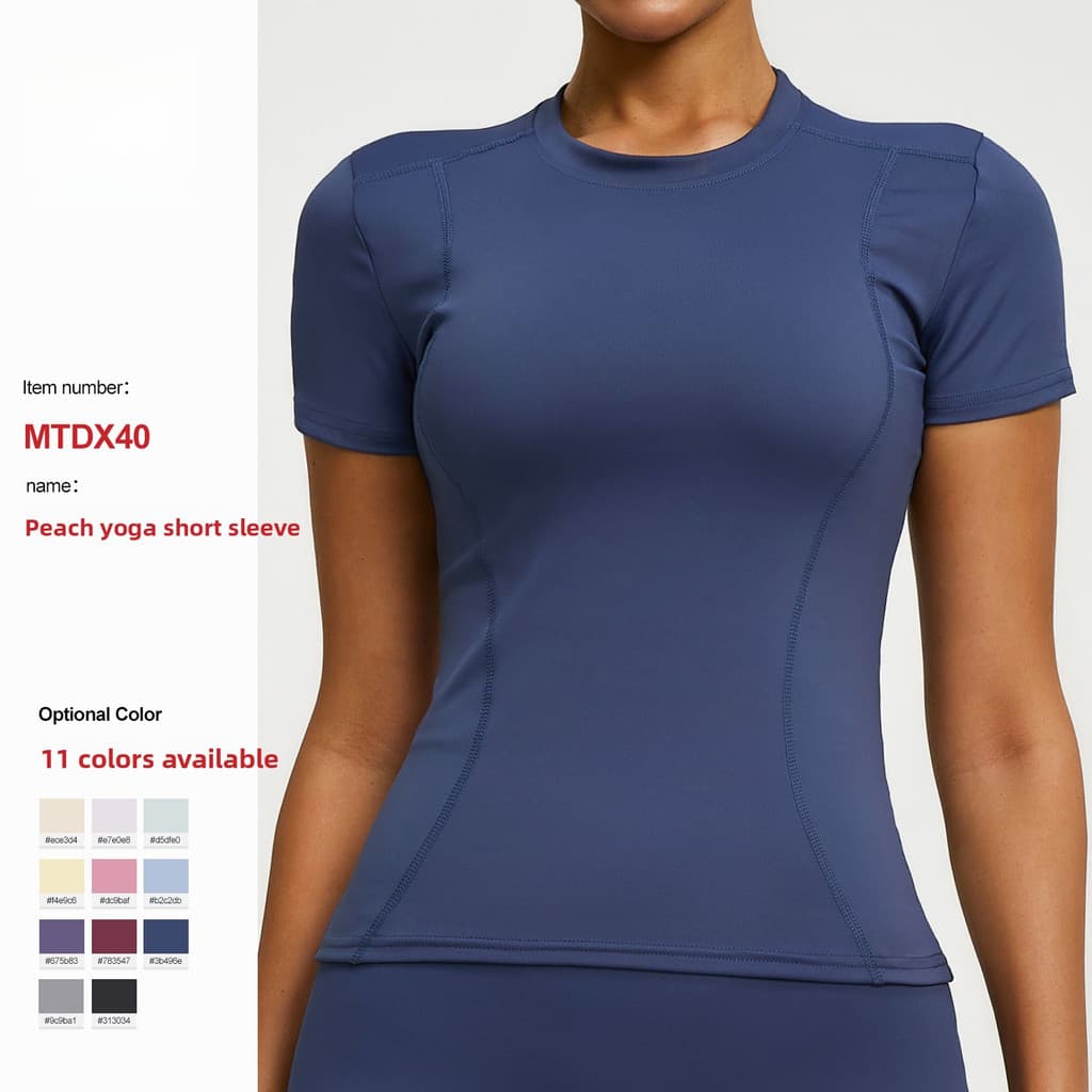 Skinny de manga curta feminina verão fino mais magro olhar camiseta Fitness correndo magro-ajuste roupas de Yoga