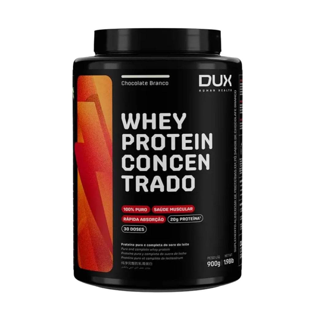 Whey Protein Concentrado Chocolate Branco Pote 900g –  Dux Human Health