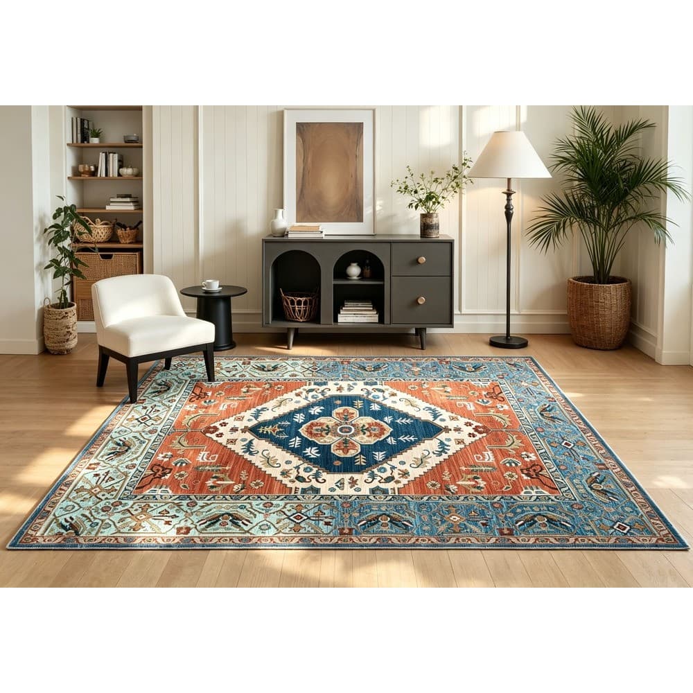 Tapete Sala 1,00x1,40 Quarto Antiderrapante Macio Belga Persa Abelle Casa