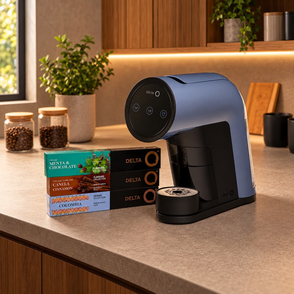 Kit Máquina Cafeteira Espresso Delta Q Iconiq + 30 Cápsulas de Café Especiais Expresso Exclusivas Delta Q
