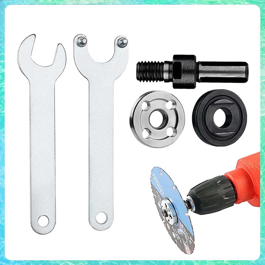 Kit 5 Adaptadores p/ Esmerilhadeira M10 - Ferro Preto/Prata - Transforma Furadeira em Esmerilhadeira - para Corte