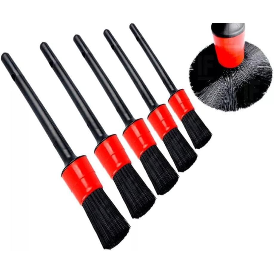 Kit De Pincéis 5 Para Detalhamento Estética Automotiva Limpeza Carros Motos Geral