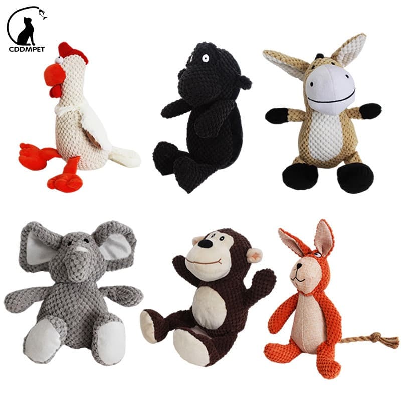 Brinquedo de pelúcia para cachorro, em formato de elefante e macaco, brinquedo para morder e afiar os dentes de animais 