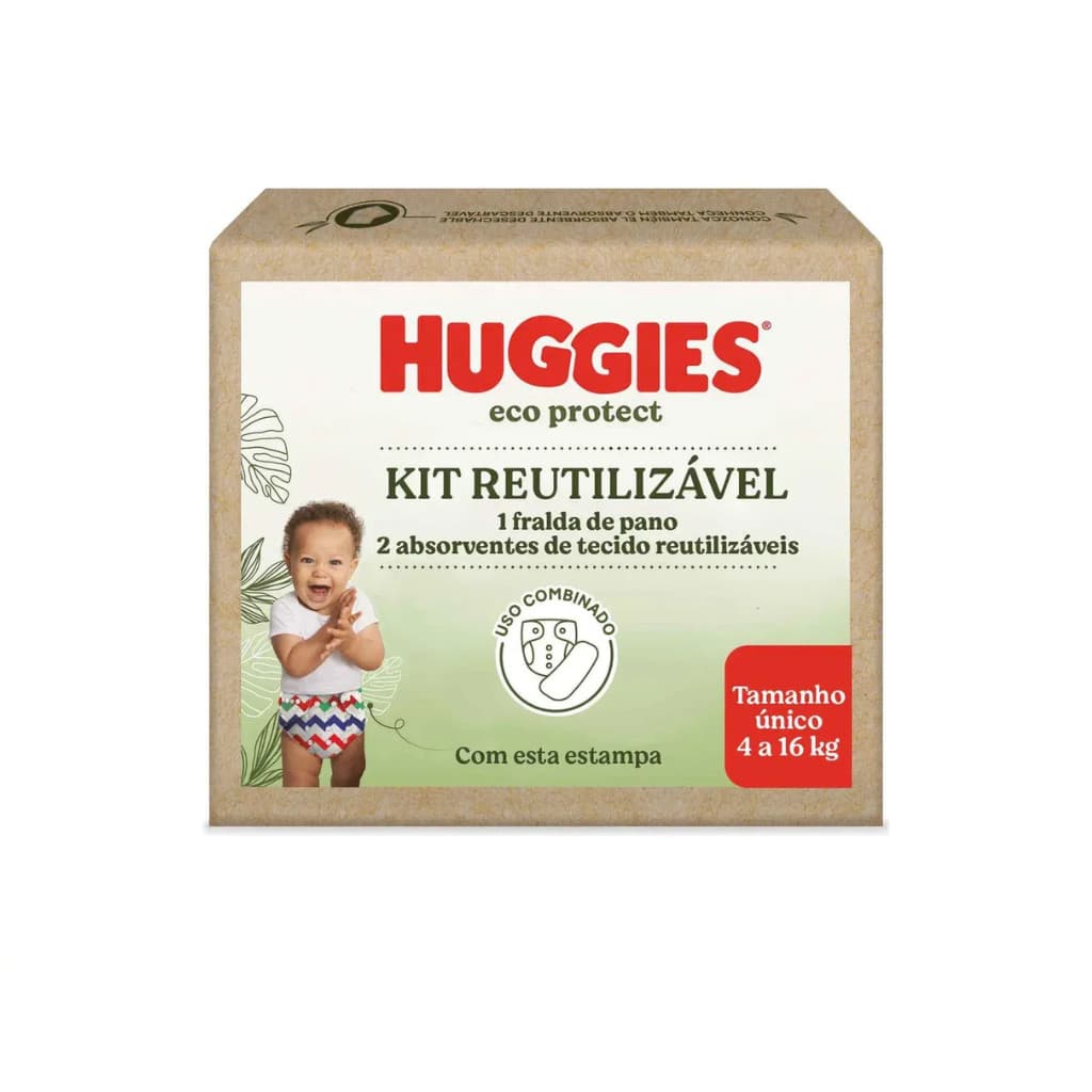 FRALDA REUTILIZÁVEL HUGGIES ECO PROTECT C/REFIL
