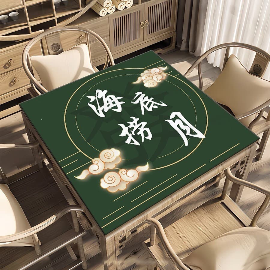 [Novo produto] Tapete de mesa de Mahjong para esfregar as mãos em estilo chinês Tapete antiderrapante mudo Sala de xadre