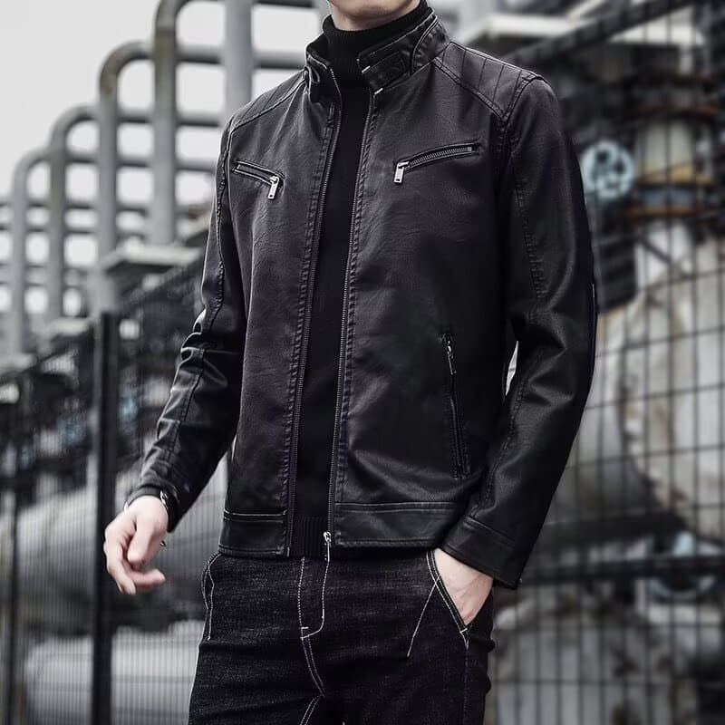 Jaqueta de couro masculina 2026, nova jaqueta de couro estilosa, jaqueta de motociclista, jaqueta de couro macio, corte 