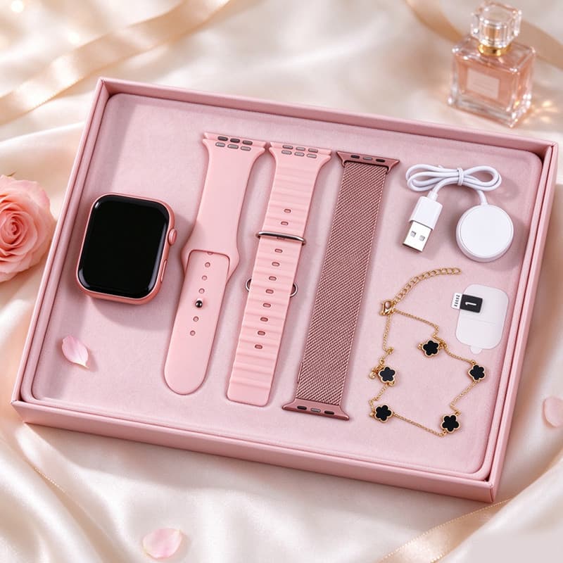 Novo Smartwatch S11 45mm relógio feminino Bluetooth chamada pulseira colar jóias presente de aniversário relógio