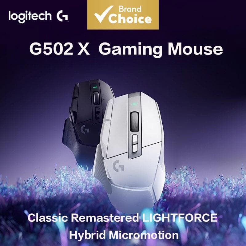 Logitech G502 X Mouse Gamer – Comutadores Híbridos LIGHTFORCE 25K DPI RGB Lightspeed Sem Fio/Com Fio | Mouse Vertical