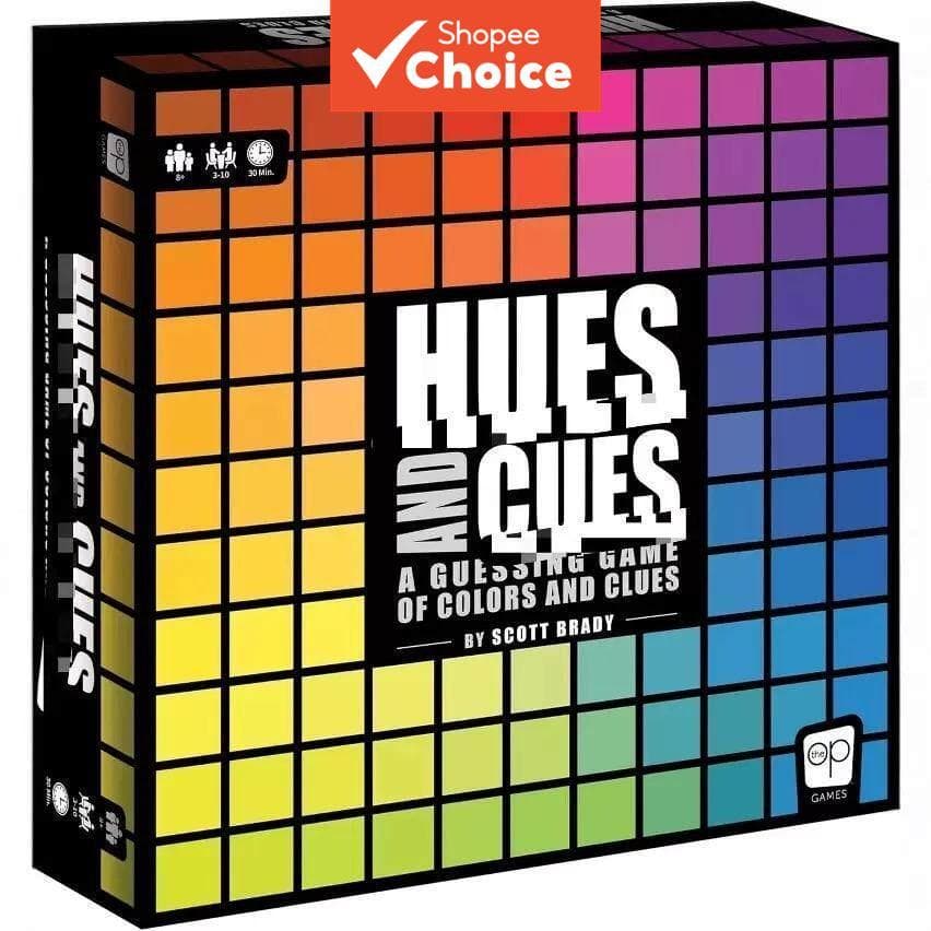 Jogo De Tabuleiro Hues and Cues 480 Cores Enigmas De Palavras Inteligentes Para Crianças E Família , Presente De Formatu