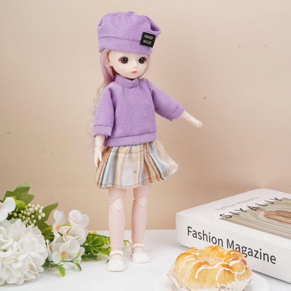  Princesa Vestir Bonecas Bjd , Cabelo Longo Articulado Bola 30cm Boneca Com Roupas , Olhos Atraentes