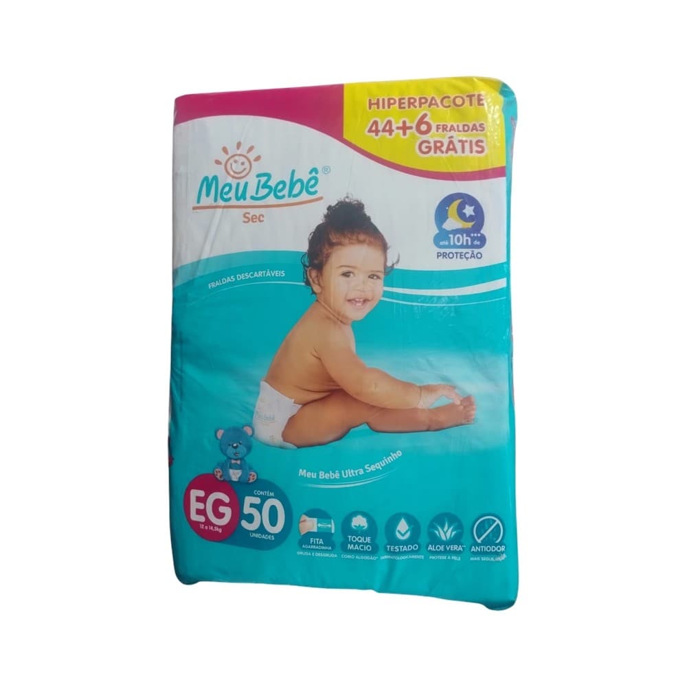 Fralda descartável Meu Bebê tamanho EG 50 uni - Hygieline