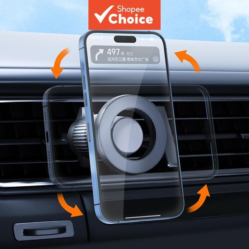 Suporte Magnético Universal Ajustável 360° para Saída de Ar de Carro – Suporte de Celular