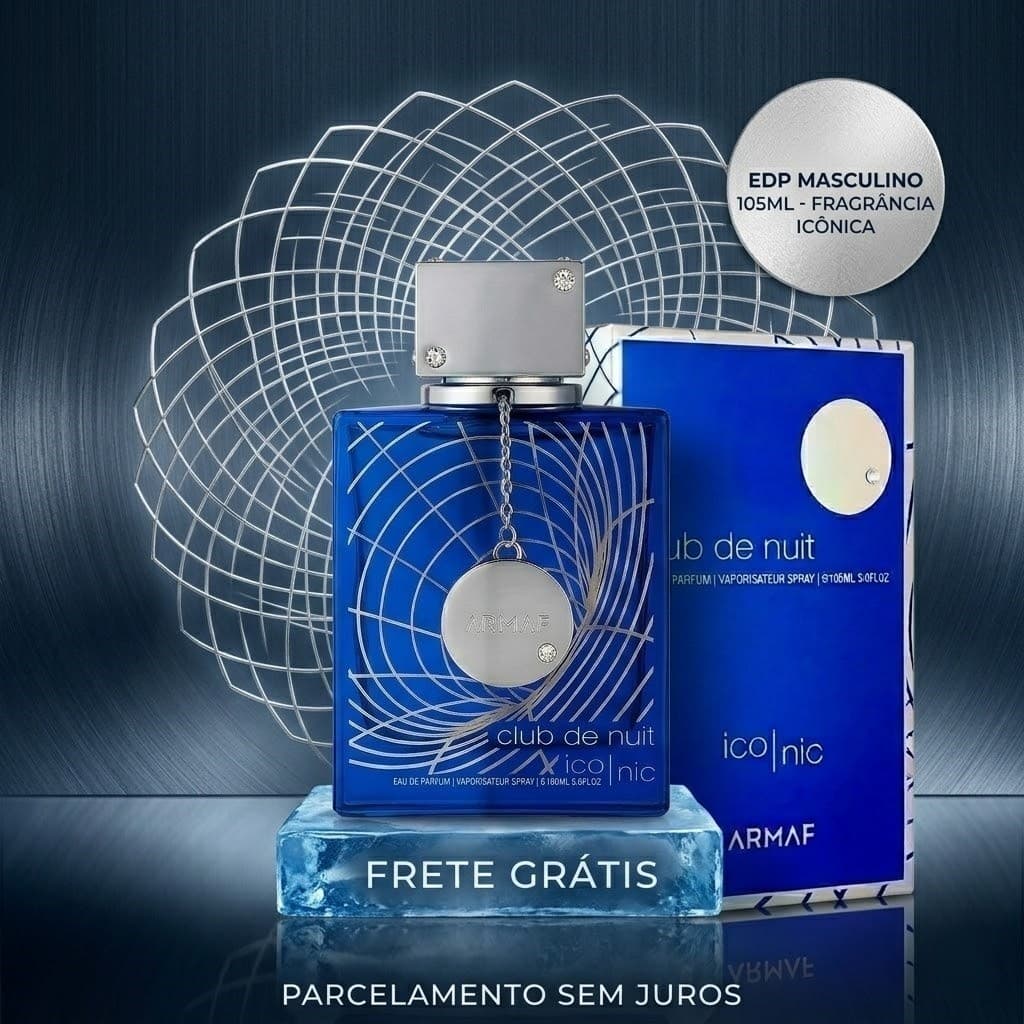 💙Armaf Club de Nuit Blue Iconic Perfume Masculino EDP 105ml Importado 100% Original Fixação Forte Cheiro Importado Luxo
