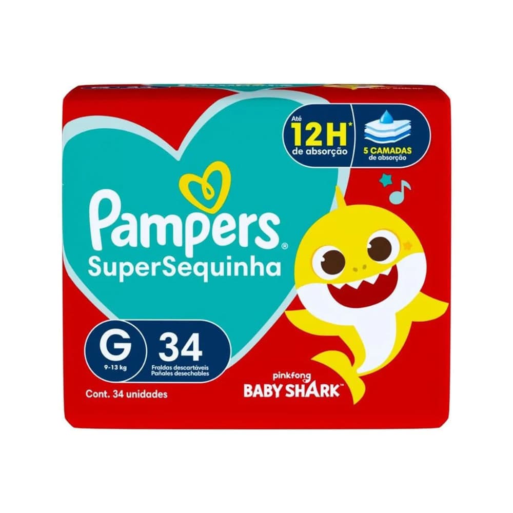 Fralda Descartável Pampers Supersequinha Mega G 34 Unidades