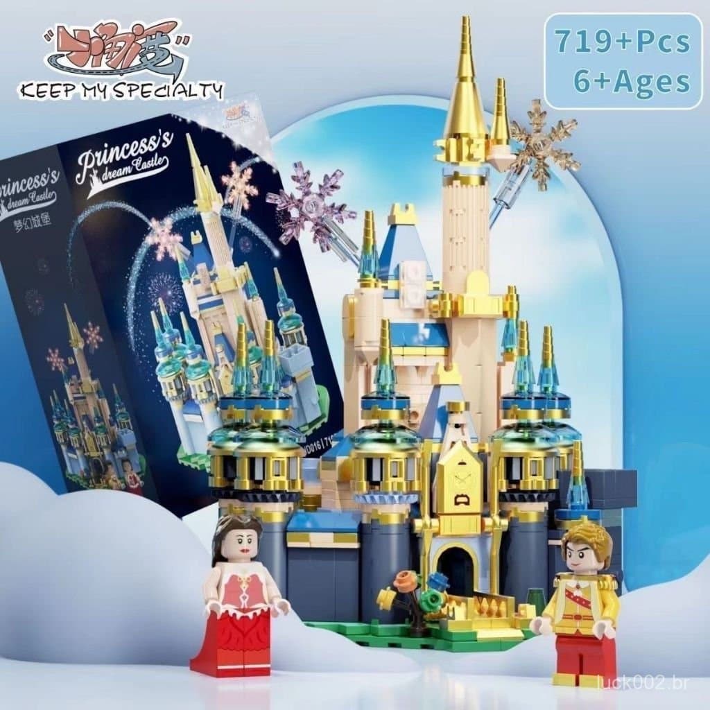 1000 peças de blocos de montar do castelo das princesas da Disney para meninas, compatíveis com Lego, blocos de pequenas