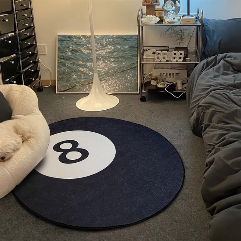 Ins estilo preto 8 quarto tapete sala de estar sofá piscina 8 simples antiderrapante pé tapete de cabeceira doméstico co