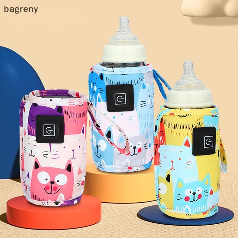 [bagreny] Aquecedor De Água Para Leite USB Carrinho De Viagem Bolsa Isolada Mamadeira Bebês Recém-Nascidos Aquecedores D