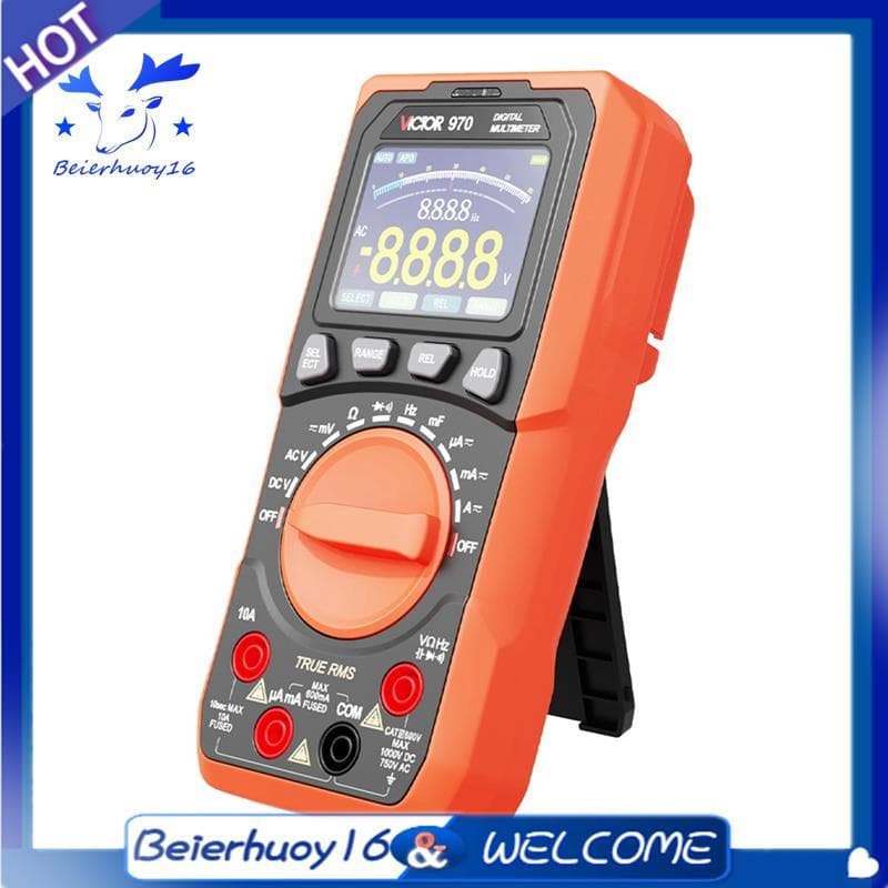 Multimetro DIgital Multímetro 970 Testador De Tensão Tela TFT 6000 Contagens Tipo-C Carregando Bateria De Lítio 1800mAh