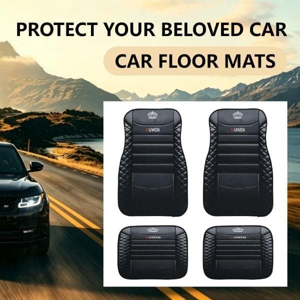 Tapetes De Carro 4 Peças Tapete Premium Automotivo Antiderrapante Couro Dianteiro Traseiro Impressão Assento Forro Unive