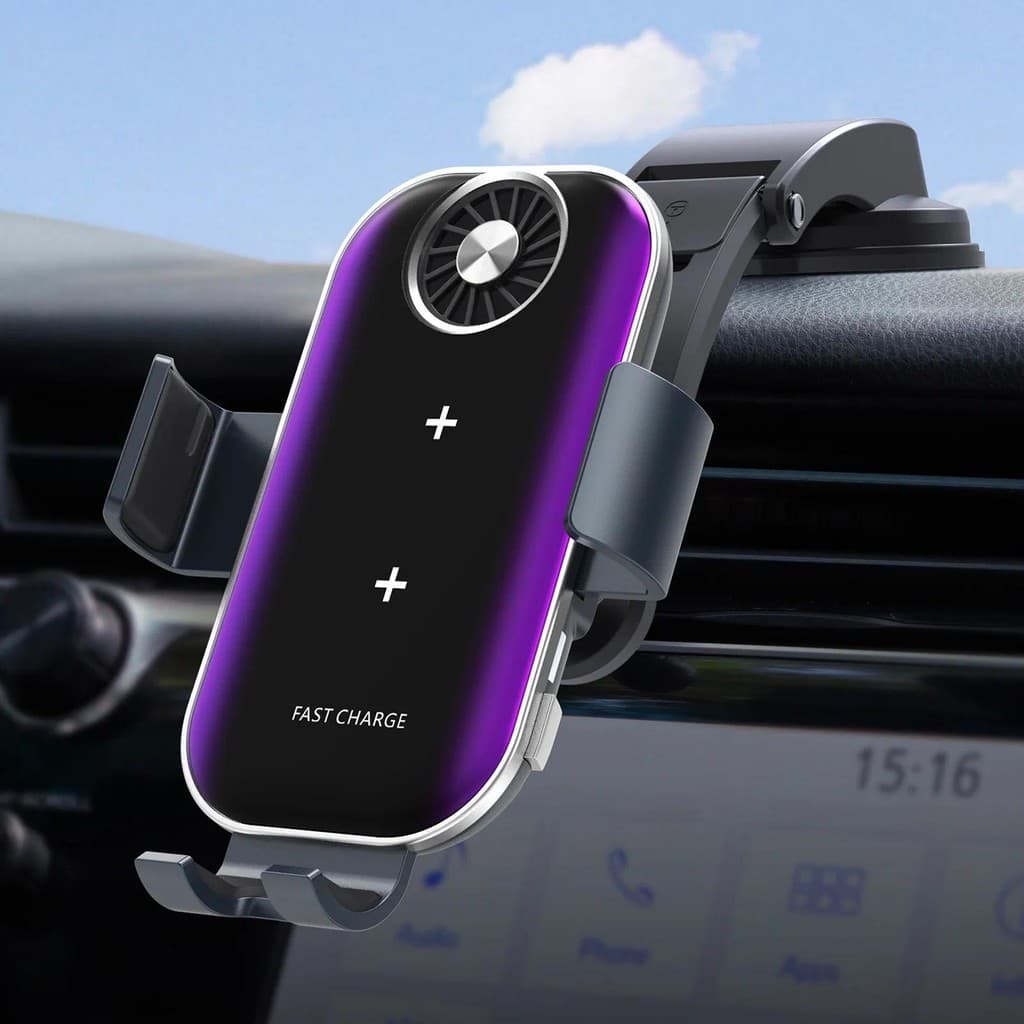 Carregador Sem Fio De Carro De Fixação Automática Para iPhone 12 11 13 Max Montagem De Ventilação De Ar Suporte De Telef