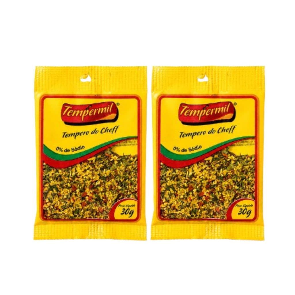 Kit 2 Temperos do Cheff Tempermil 30g Sem Sal para Carnes Frango Legumes e Cozinha