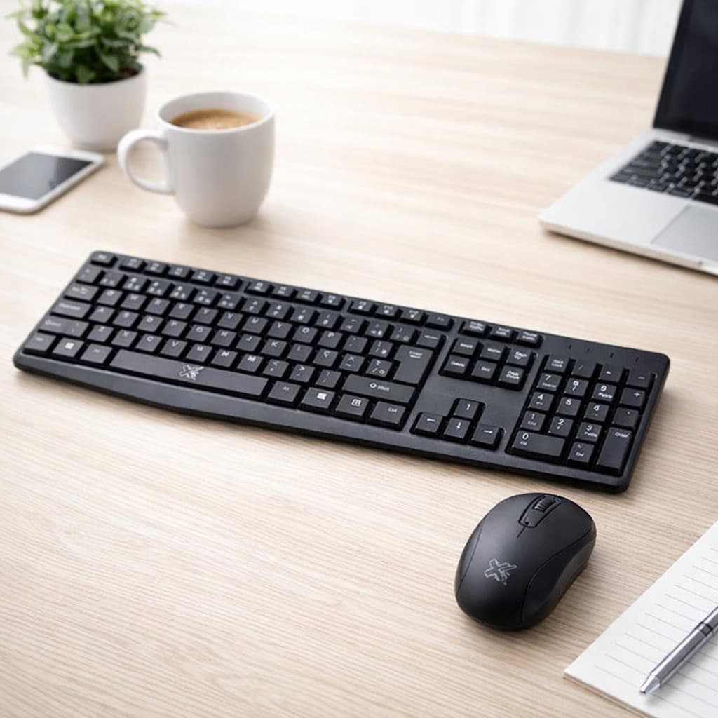 Kit Teclado e Mouse Sem Fio Wireless Arteck RF Maxprint cor Preto com USB 2.0 Dongle Mouse 3 botões Abnt2