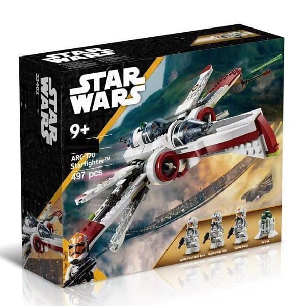 497 Peças Star Wars ARC-170, Brinquedo de Blocos de Montar Compatível com Lego, Presente