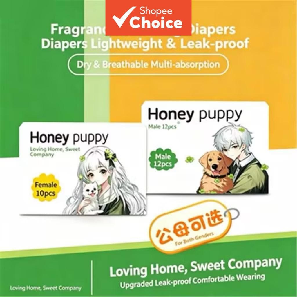 Fralda para animais de estimação com coração, absorvente para cães, fralda descartável, calcinha fisiológica,