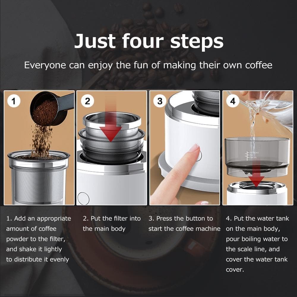 Cafeteira Elétrica , Café Expresso Portátil De Material ABS De Gotejamento Elétrico | Automático De Fabricação Manual De