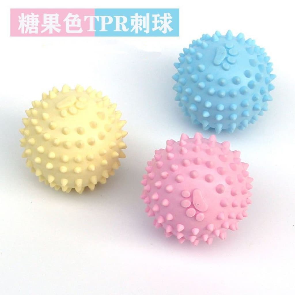 Brinquedo para cachorro, resistente à mordida, TPR, pegada, pequena bola de espinho, filhote de cachorro, Molar, limpeza