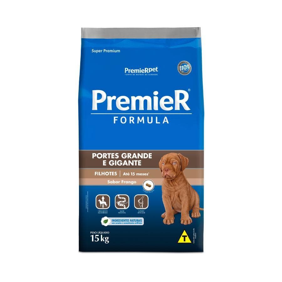 Ração Premier Fórmula Cães Filhotes Raças Grans Frango 15kg
