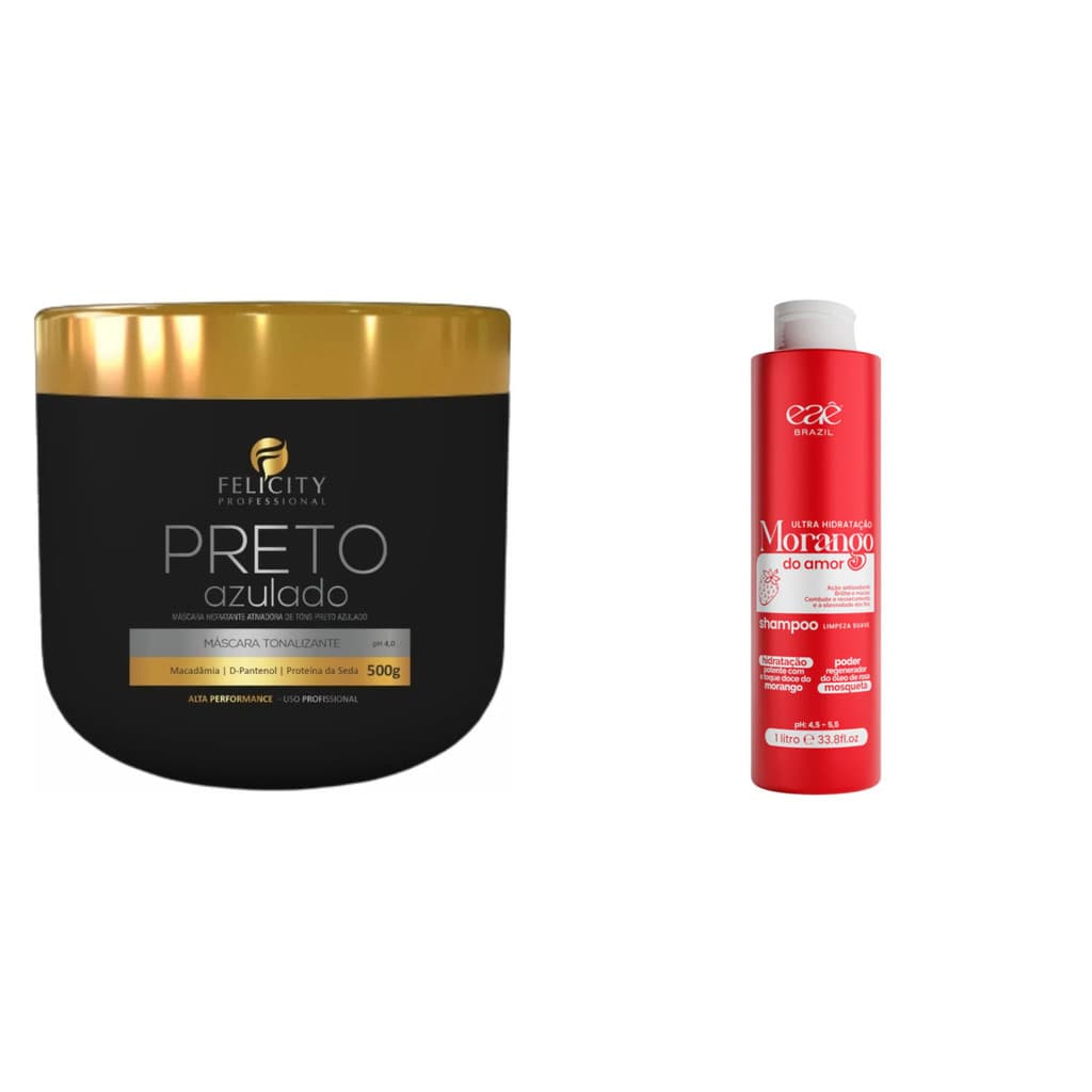 Kit Como Deixar O Cabelo Preto + Shampoo Ultra Hidratante