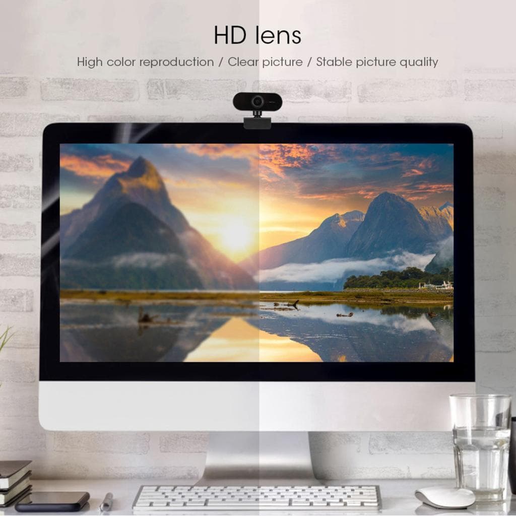 HomeVibe Webcam Full HD 1080P com microfone Streaming Web Camera para videochamada e gravação USB PC Computador Laptop