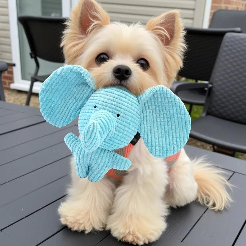Brinquedo para cachorro voz Molar resistente à mordida filhote de cachorro brinquedo de pelúcia bebê elefante animal de 