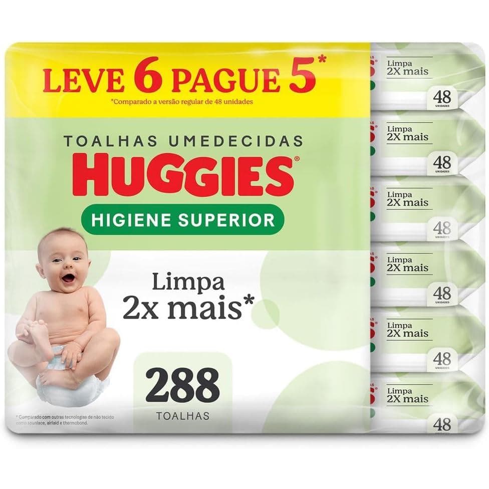 Lenços Umedecidos Huggies Higiene Superior Limpam 2x Mais