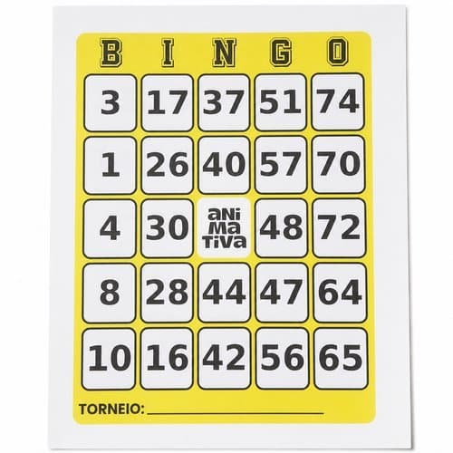 Cartela Bingo Amarela 96 Folhas Papel Resistente Ideal Festas Jogos Diversao Social Familia