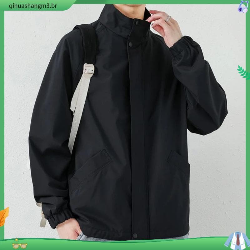 Jaqueta masculina primavera outono novo estilo Casual All-Match solto gola alta jaqueta masculina na moda ao ar livre à 