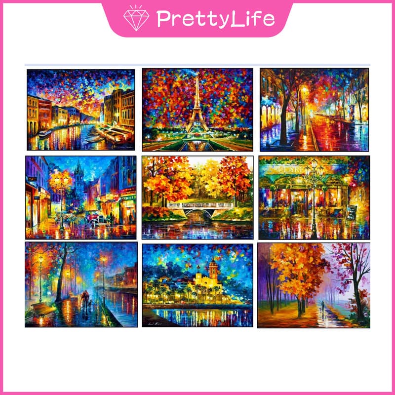 PL Folha De Bordo Do Cenário 5D DIY Pintura Diamante/A Óleo Digital Ponto Cruz De Cristal Redondo Completo Mosaico Kit D