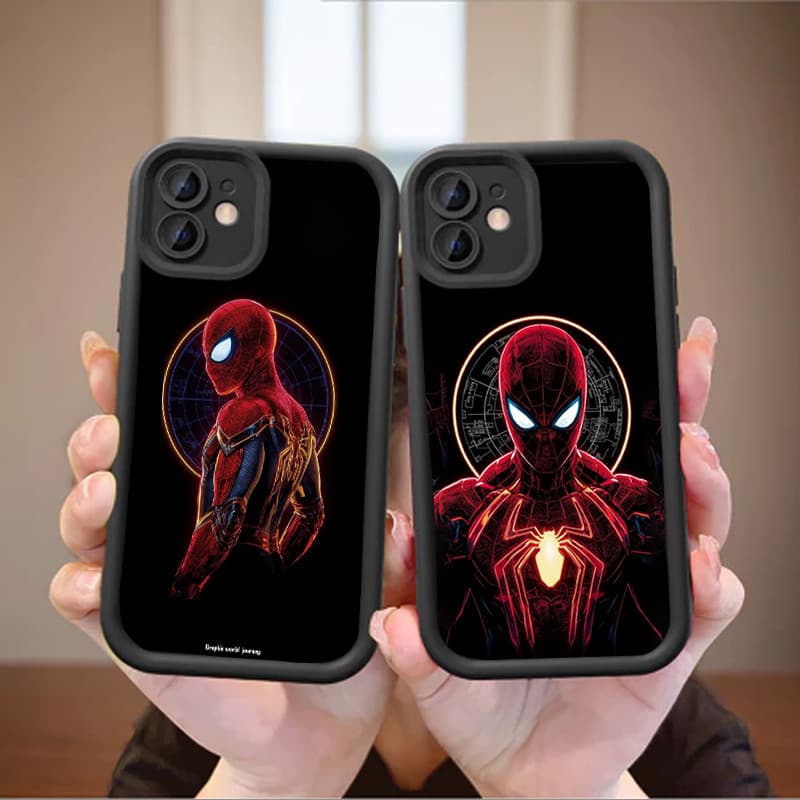 Capinha para iPhone 17/16/15 Pro Max Capa de celular resistente com ilustração premium do Homem-Aranha e cobertura total