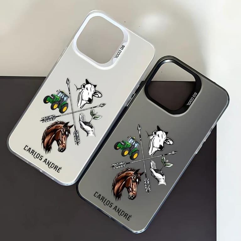 Capinha para iPhone 17/16/15 Pro Max capa celular tema rural fazenda nome imprimível proteção câmera