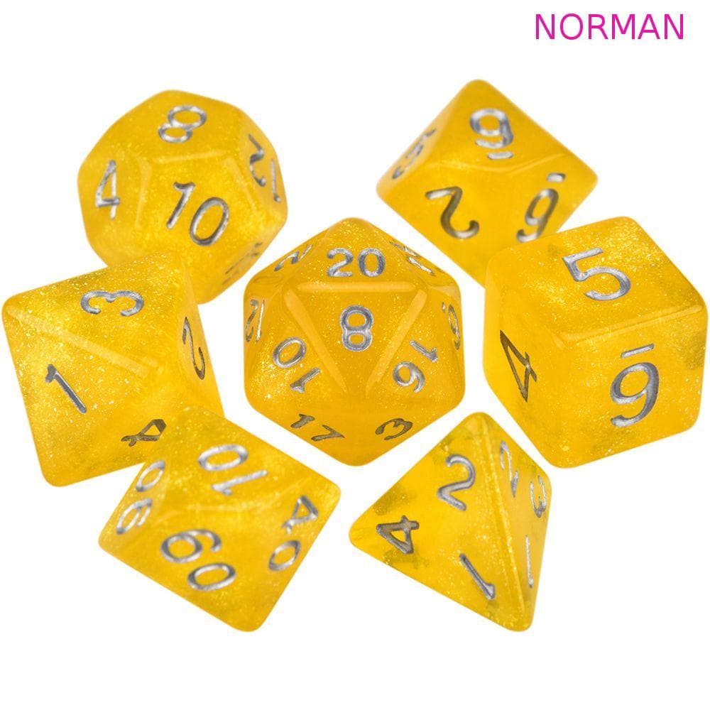 Conjunto De Dados Poliédricos NORMAN Glitter Sparkles Jogo Brinquedos Jogando Jogos De Tabuleiro De Festa Em Família