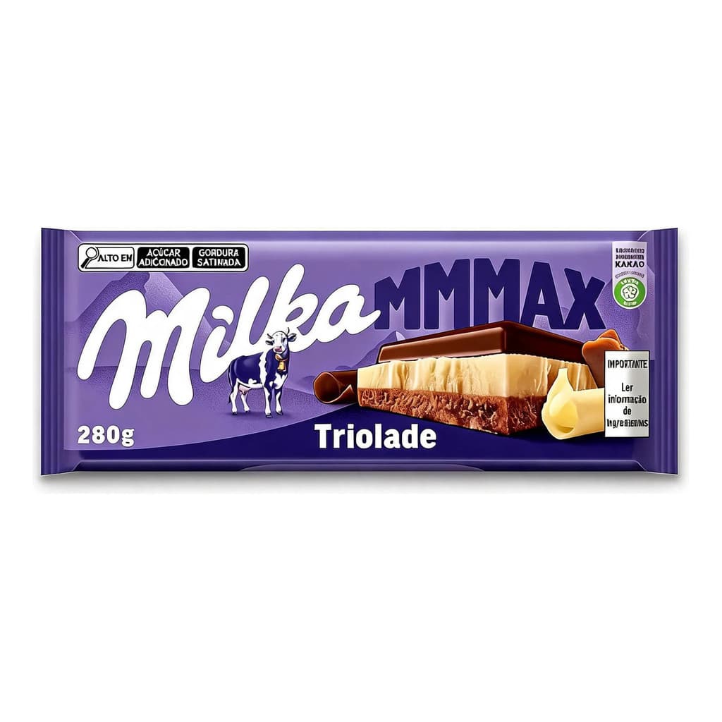 Tablete Milka Triolade 280g Chocolate Importado Gourmet Cremoso e Irresistível