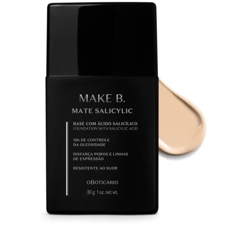 Boticário Base Líquida Efeito Mate Make B. Salicylic 140Q 30g