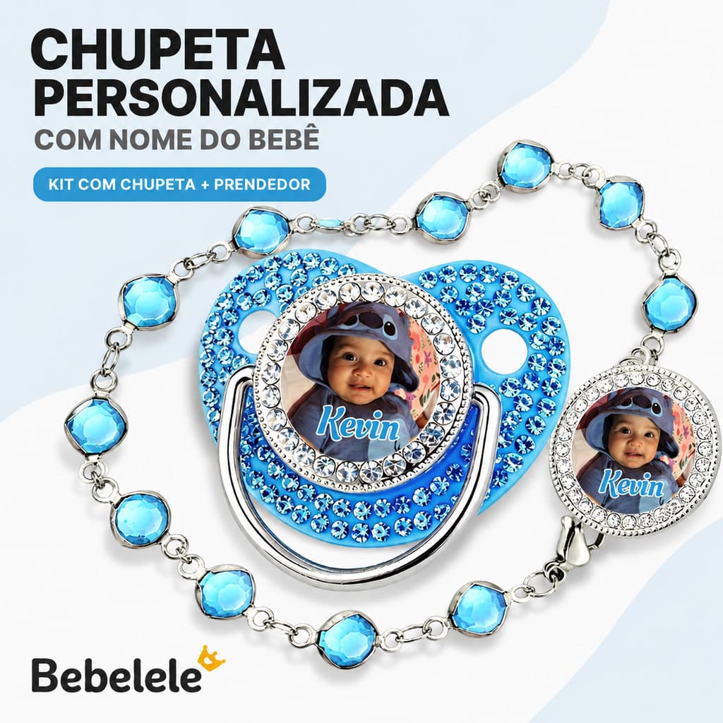 Chupeta para Bebês com Nome Personalizado, Chupeta de Silicone Livre de BPA UPXQ