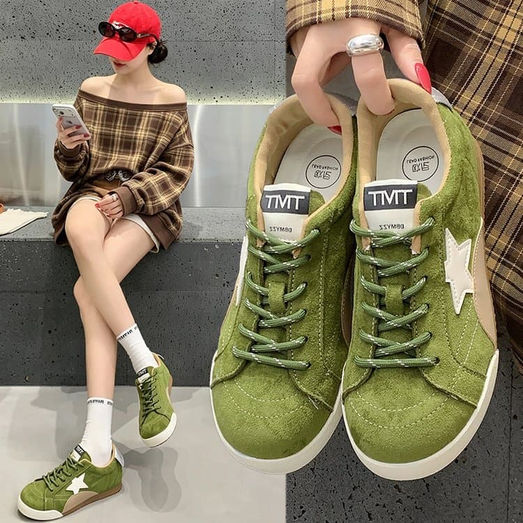 Novo laço esportes sapatos casuais sapatos esportivos respirável plana confortável estudante tênis feminino tênis de cor