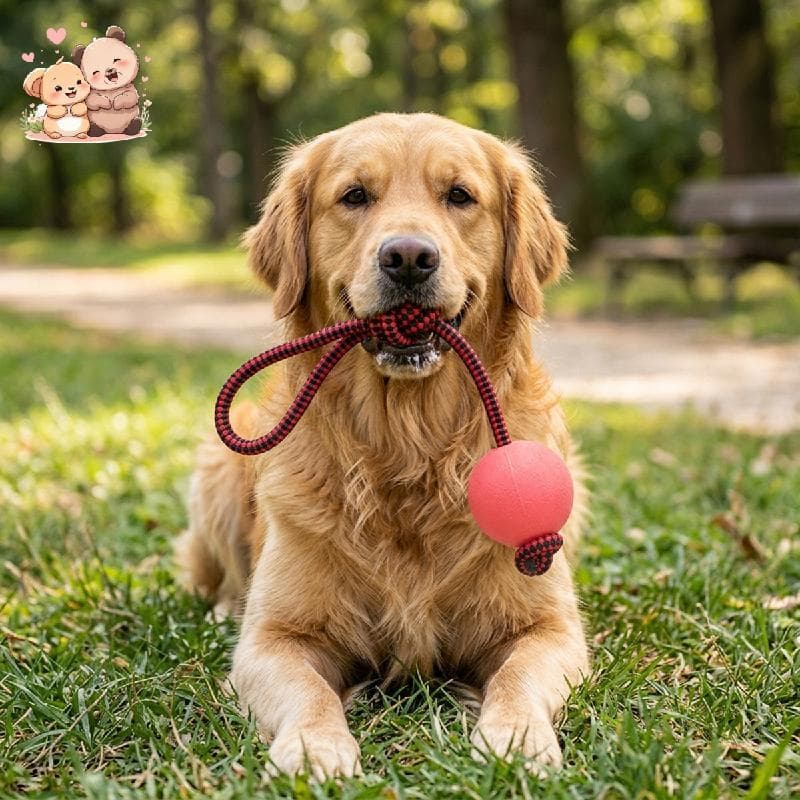 Bola De Corda Para Cachorro , Em Uma , Bolas De Borracha Sólidas Elásticas Resistentes Interativa , Brinquedos De Mastig